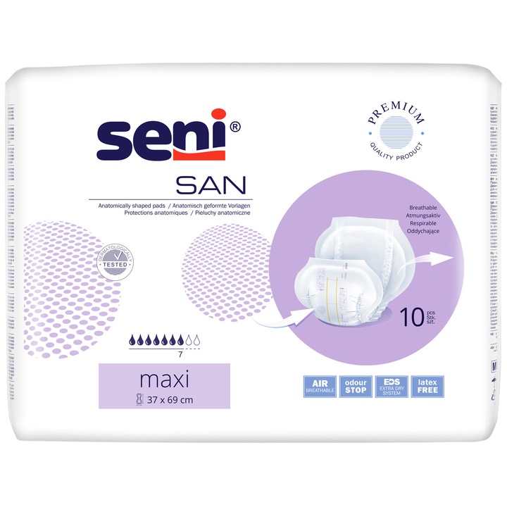 Absorbante pentru incontinenta San Seni Maxi, 10 buc