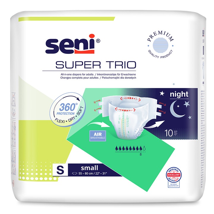Scutece pentru adulti Seni Super Trio Small, 10 buc