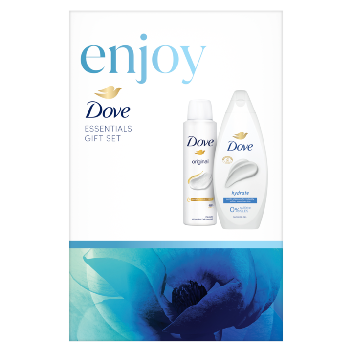 Set cadou Dove: Gel de dus Hydrating, 250ml + Deodorant Dove Original, 150ml