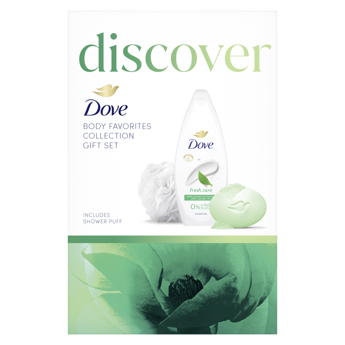 Set cadou Dove: Gel de dus Fresh Care, 250ml + Sapun-crema Dove