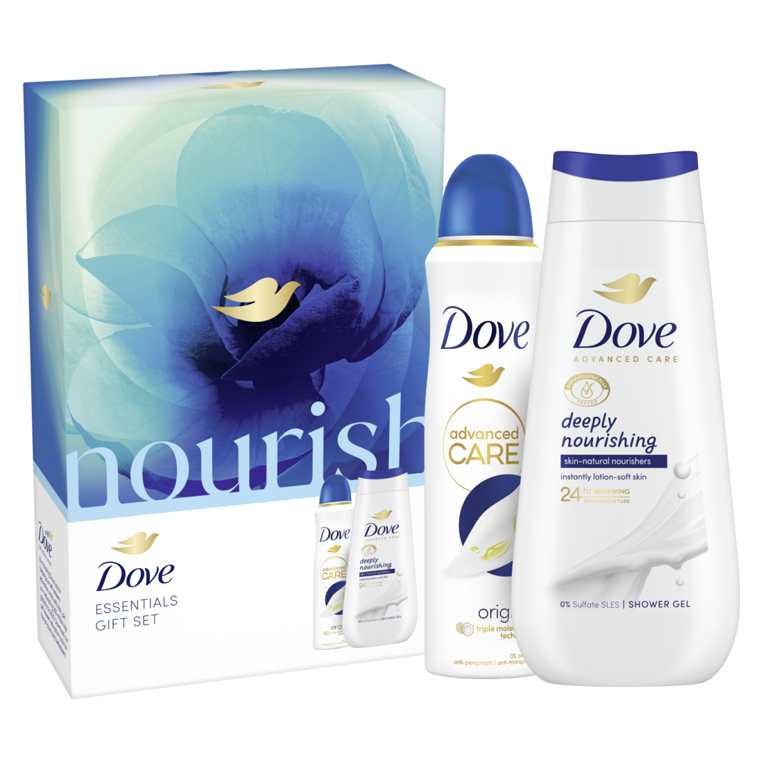 Set cadou Dove Advanced Care: Gel de dus Deeply Nourishing, 225ml