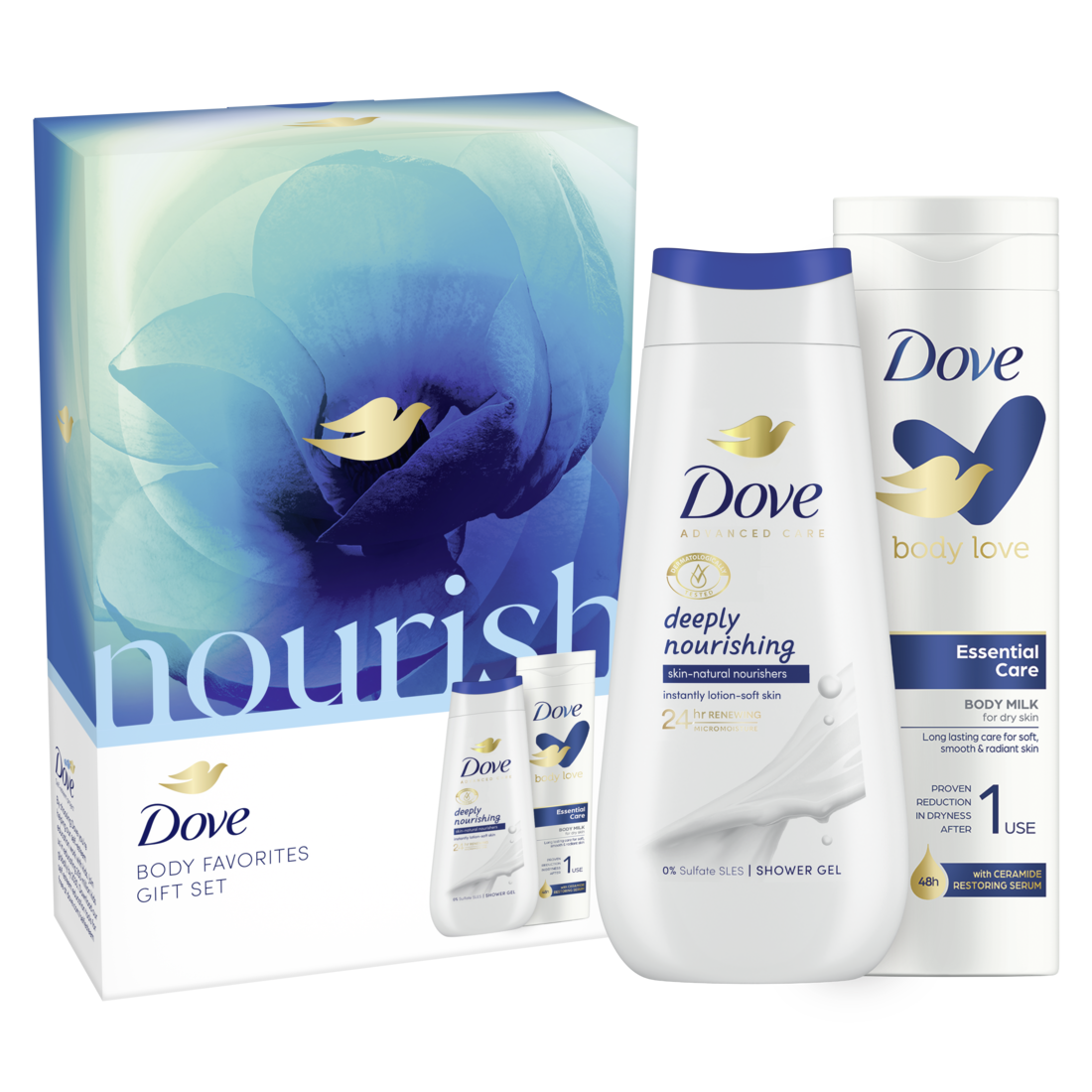 Set cadou Dove Advanced Care: Gel de dus Deeply Nourishing, 225ml