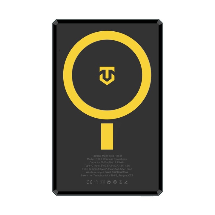 Powerbank Tactical, 5000mAh, 15W, USB-C, Negru