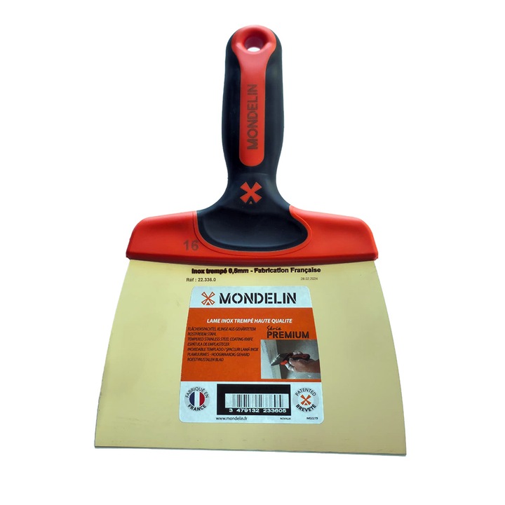 Spaclu MONDELIN seria premium din inox, cu maner bimaterial, 16 cm