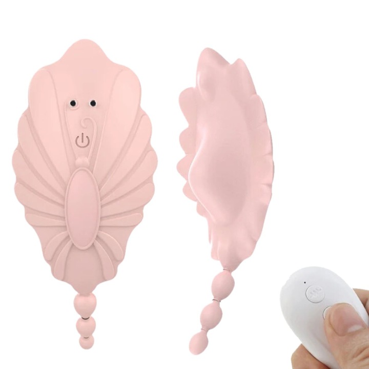 3 az 1-ben alsónemű vibrátor, 10 mód, 3 stimulációs pont, anális, csikló és hüvely, csendes vibráció, távirányító, szilikon, vízálló, rózsaszín