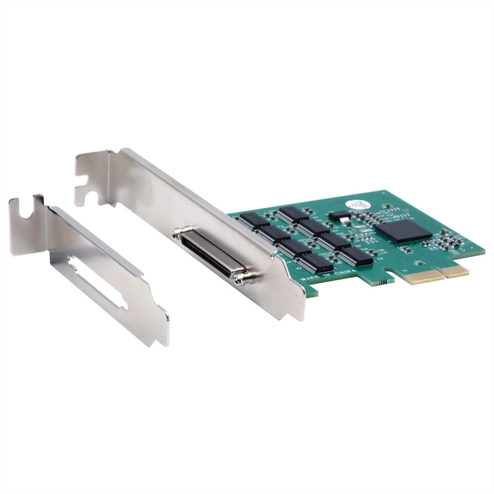 Placa de retea ExSys EX-45032, 2 porturi RS-232/422/485, PCIe, 16C550, compatibila plug-and-play