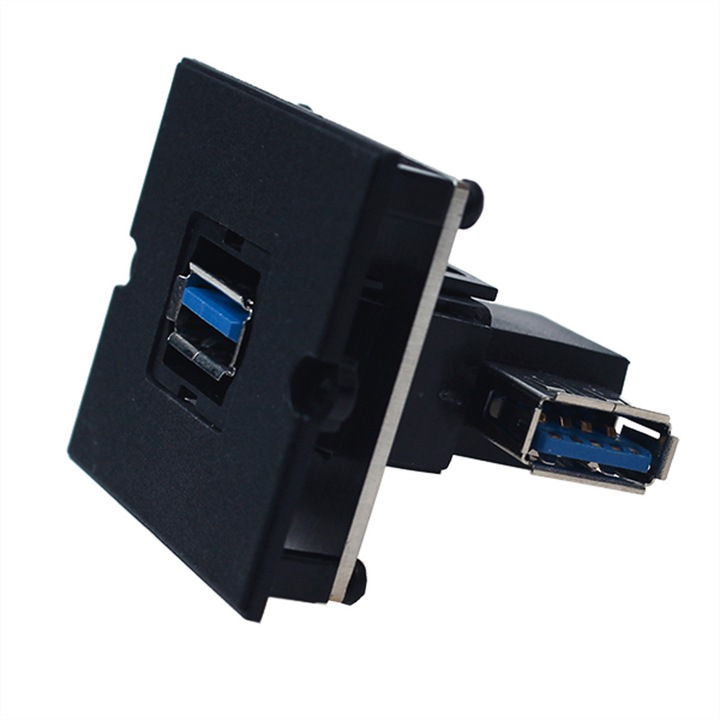 Cadru prize Bachmann, 1xUSB 3.0, iesire laterala 90, 2 suruburi