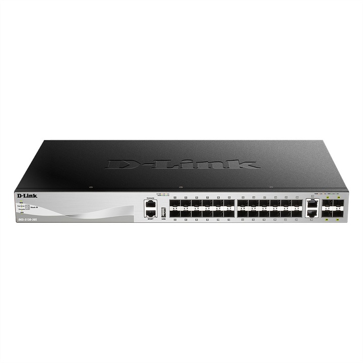 Switch D-Link 30 porturi, 24x SFP, 2x 10GBASE-T, 4x 10G SFP+, 19 inch