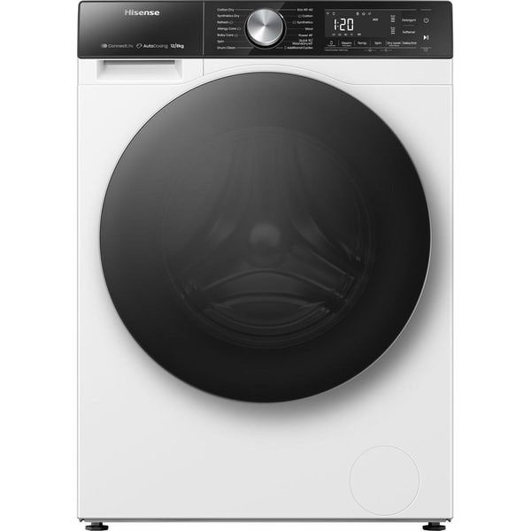 Masina de Spalat Rufe Frontala cu Uscator HISENSE WD5S1245BW, Steam, 12/8 kg, 1400rpm, Clasa A/D, Wi-Fi, Alb