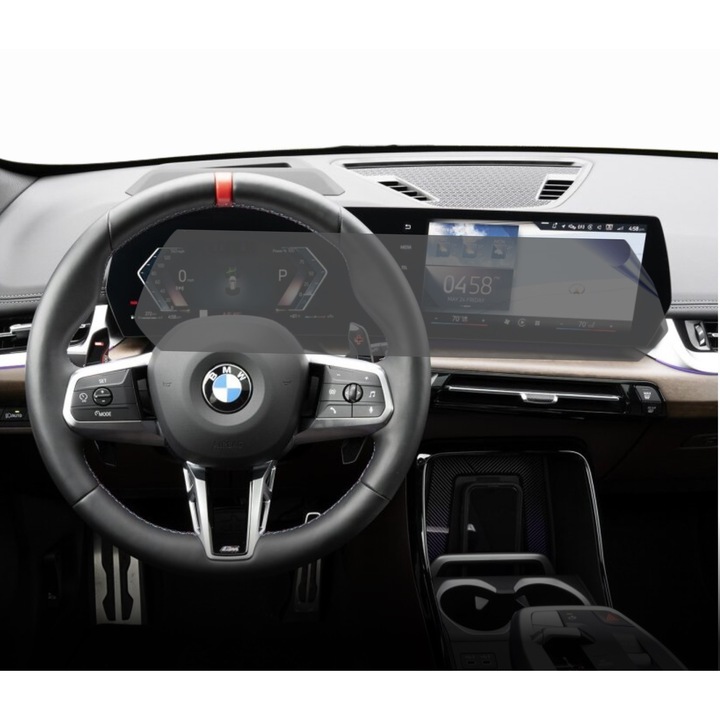 Folie Protectie Navigatie BMW X2 2023+, Duragon, protectie Display Navigatie, silicon Transparent, Anti-zgarieturi, Anti-amprenta, Regenerabila, Flexibila, Anti-Shock, kit instalare