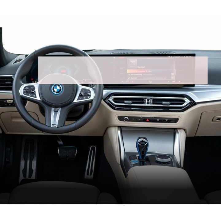 Folie Protectie Navigatie BMW i4 2024+, Duragon, protectie Display Navigatie, silicon Mat, Anti-zgarieturi, Anti-amprenta, Anti-reflex, Regenerabila, Flexibila, Anti-Shock, kit instalare