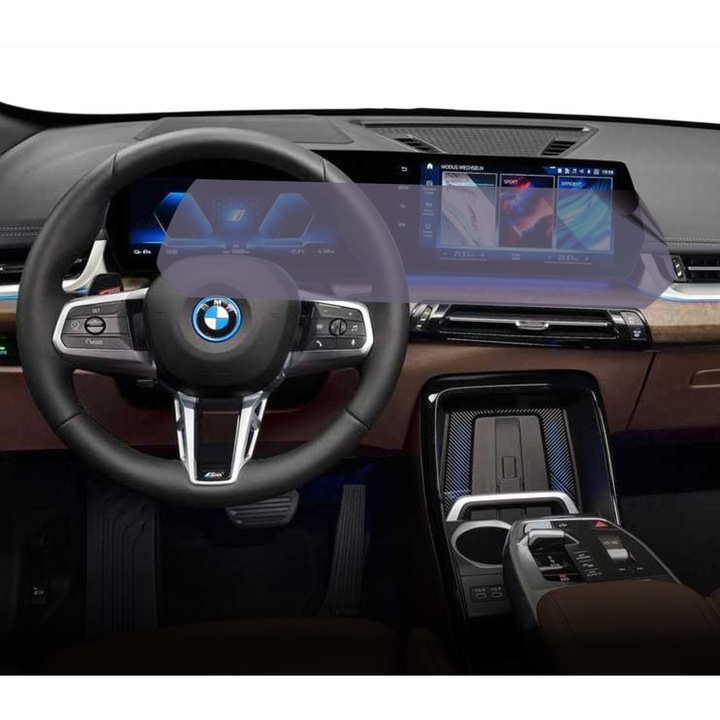 Folie Protectie Navigatie BMW iX1 2022+, Duragon, protectie Display Navigatie, silicon Mat, Anti-zgarieturi, Anti-amprenta, Anti-reflex, Regenerabila, Flexibila, Anti-Shock, kit instalare