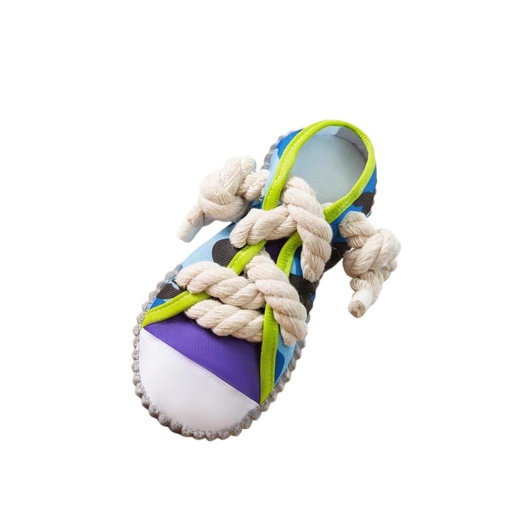 Adidas tartós kutyarágójáték, interaktív, 18x8cm, többszínű, harapásálló, szövet, puha