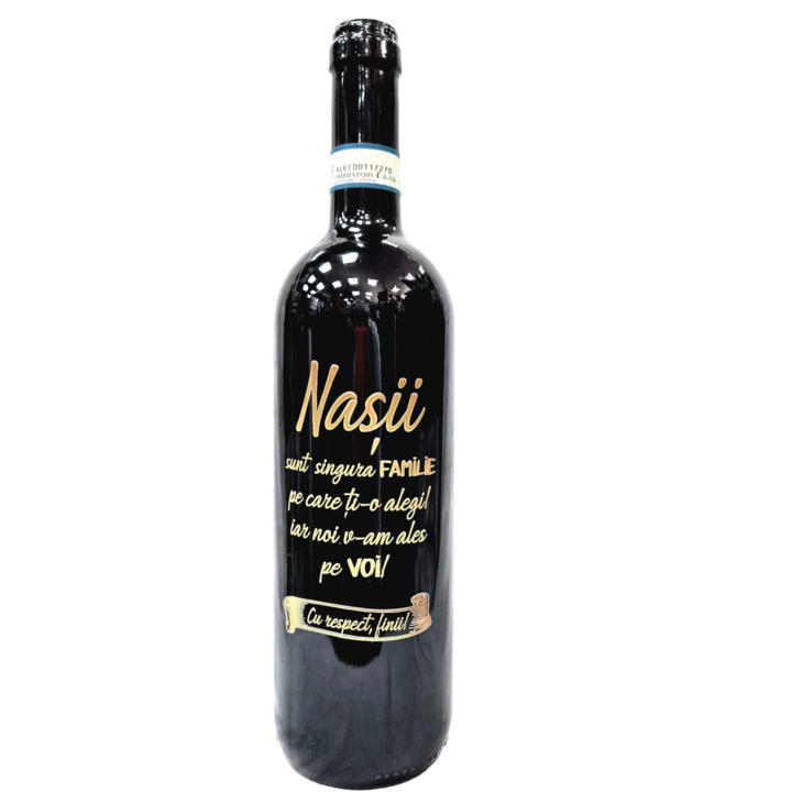 Üzenettel megszemélyesített vörös cabernet sauvignon bor, A Keresztapak a család egyetlen tagja, limitált kiadás, félszáraz, 750ml, 13,5% alkohol