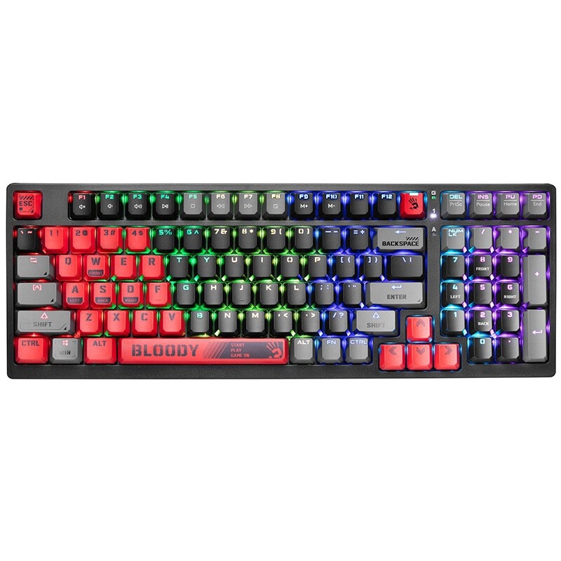 Tastatura mecanica 4 taste, rosii, iluminare RGB, compacta