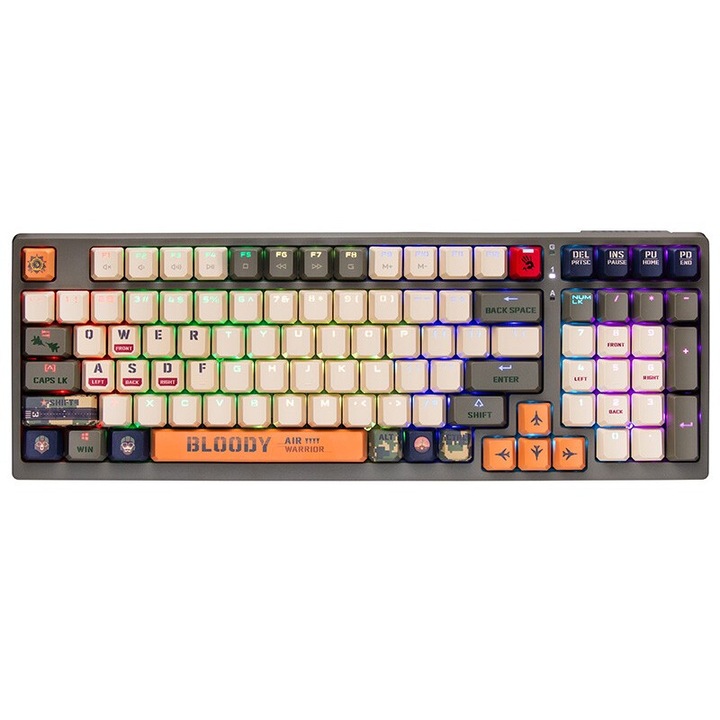 Механична клавиатура A4TECH BLOODY S98 USB, BLMS червени превключватели, RGB осветление, компактна