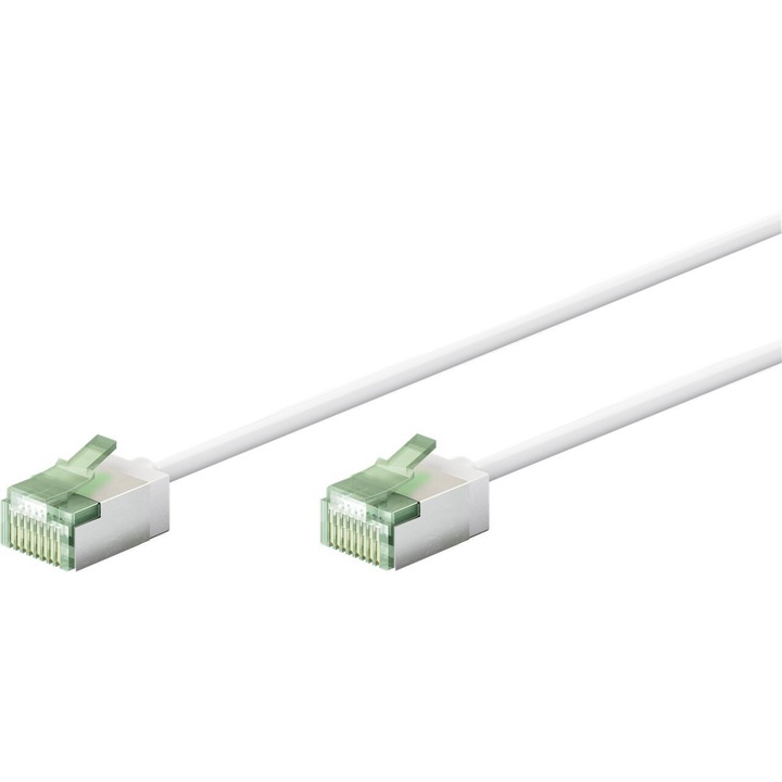 LAN кабел, TPE, ултратънък, CAT 8.1, U/FTP, 0,15 м, бял