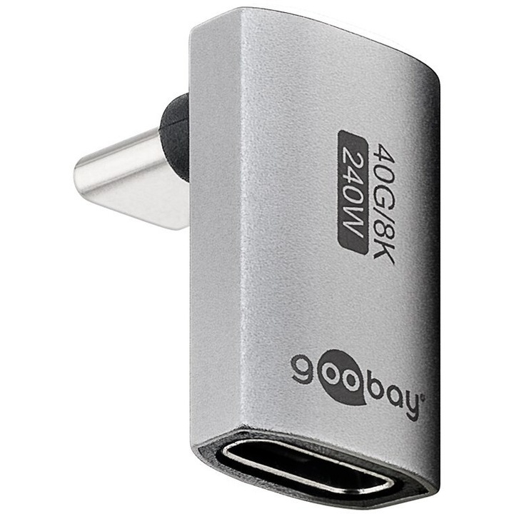 Преходник USB-Ca„¢ вертикален къс 90A°, USB4a„¢