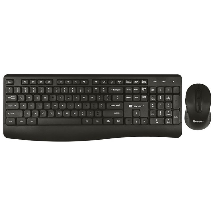 Set tastatura si mouse Tracer BARTIX II RF NANO, wireless, 104 taste, design negru