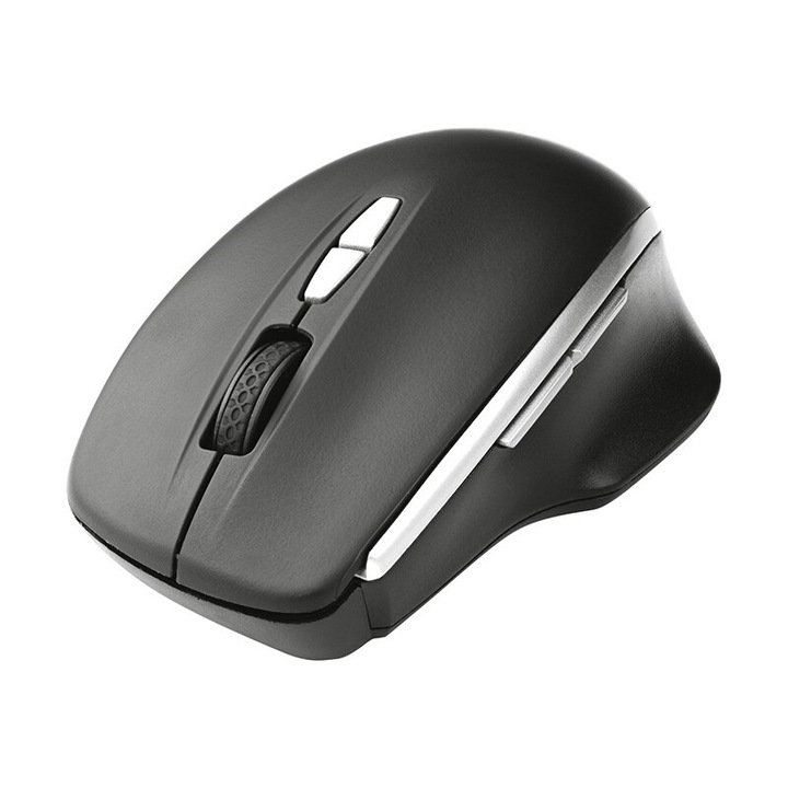 Mouse fara fir TRACER PERFECT RF 2.4 GHz, 1600 DPI, design negru-silver, ergonomic pentru dreptaci