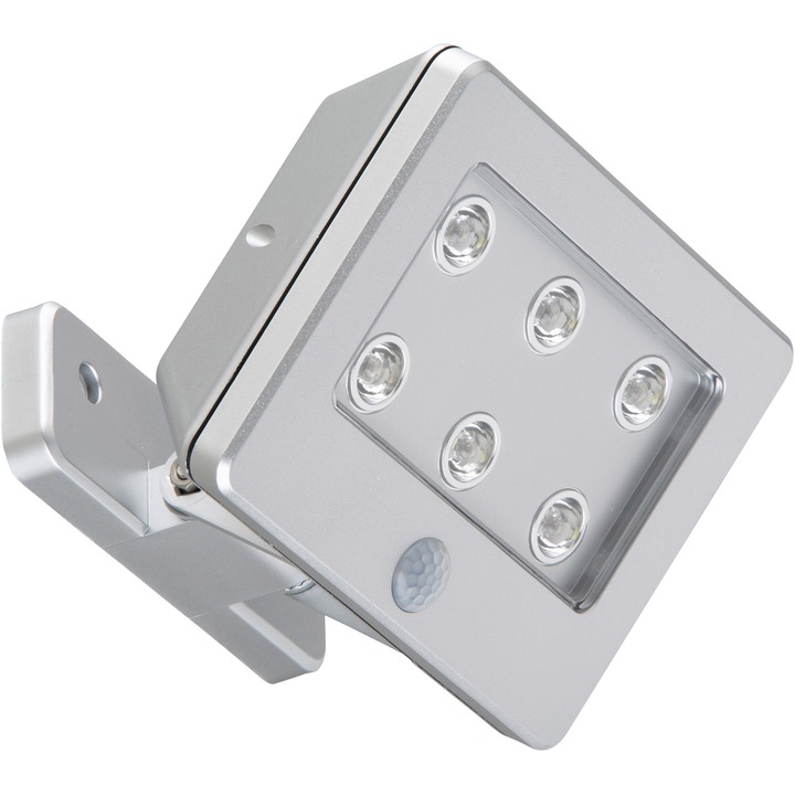 Proiector LED cu baterii Briloner Lero, cu senzor de miscare, 0.36W, 30 lm, temperatura lumina rece (6500K), IP54, 6xAAA (nu sunt incluse)