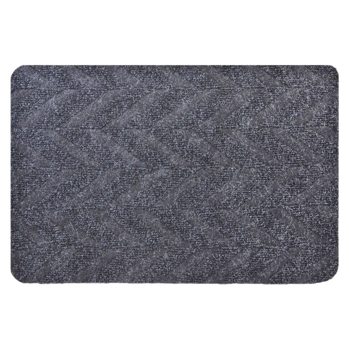 Ajtószőnyeg, Cikk-cakk mintás, Szürke színű, Méretei 57x38 cm, MYONNA IT & E-COMMERCE ®