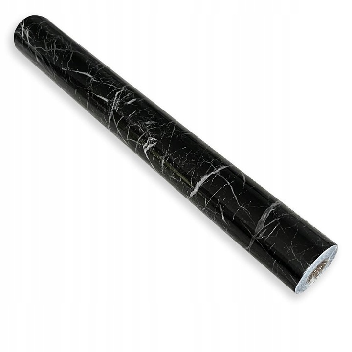 Folie autocolanta pentru mobila, Marmura, Negru, 45cmx10m