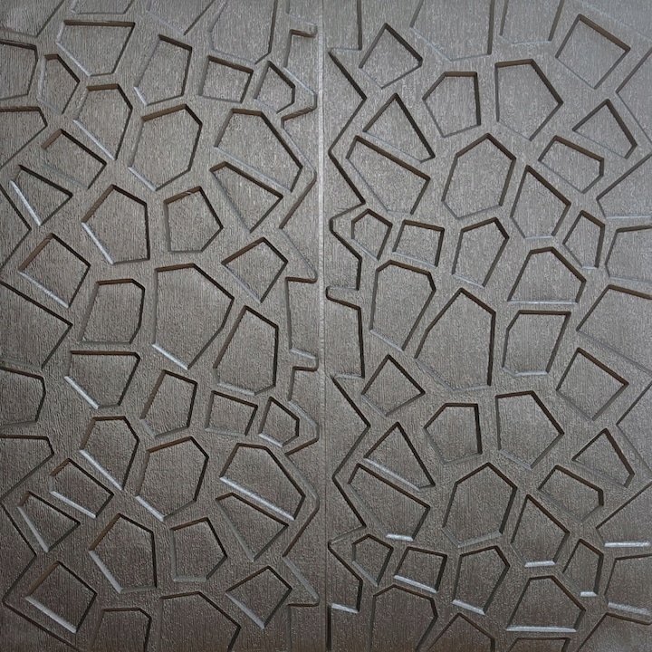Panou decorativ 3D, STICKERWALL, spuma, 70 x 70 cm, gri