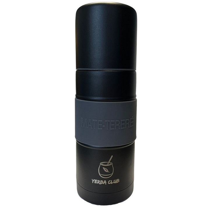 Termos Matero Bombilla Yerba Club 500ml din otel inoxidabil, negru