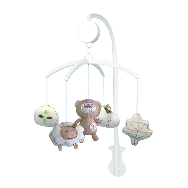 Zenélő Körforgó Kiságyra - Barna Maci