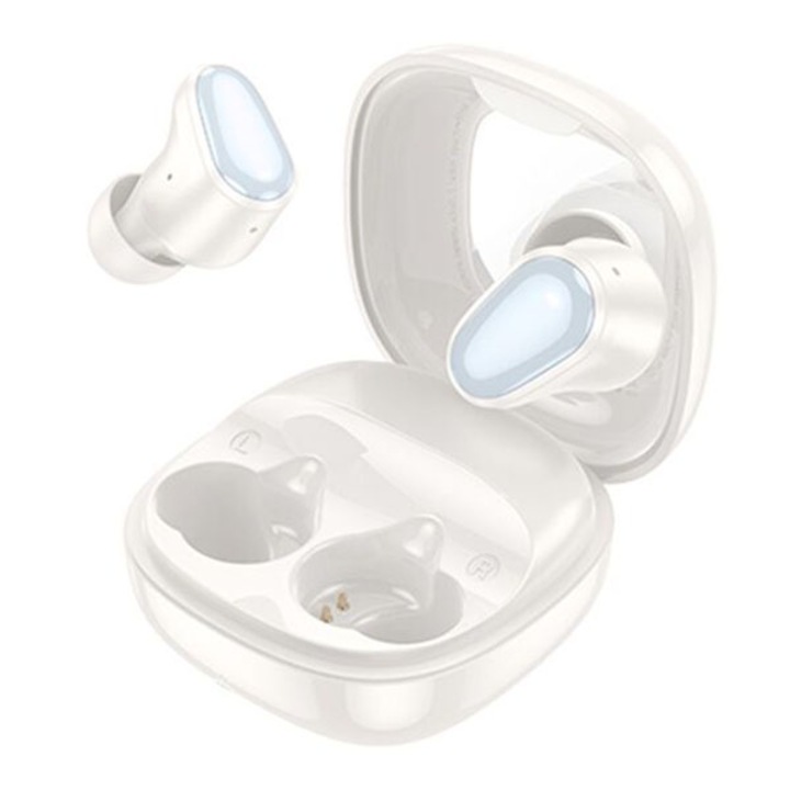 Hoco EQ13 Fun Mirror vezeték nélküli fülhallgató, 400 mAh, Bluetooth 5.3, 7 órás autonómia, krémszínű