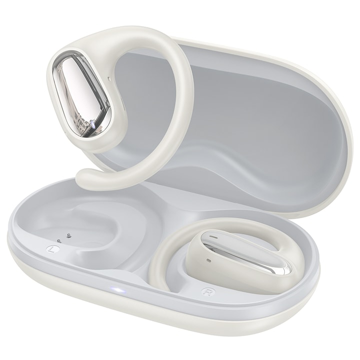Casti Bluetooth Hoco EA4 Open-Ear, Capacitate 500mAh, Autonomie 6 Ore, Design ergonomic, Cream