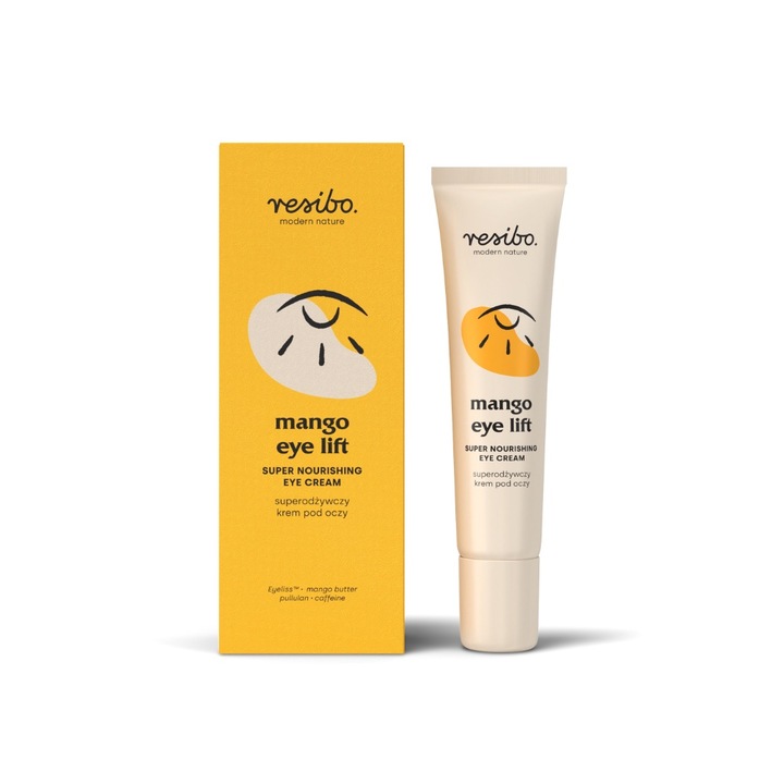 Resibo Mango Eye Lift arckrém, 15 ml, sötét karikák csökkentése, intenzív hidratálás