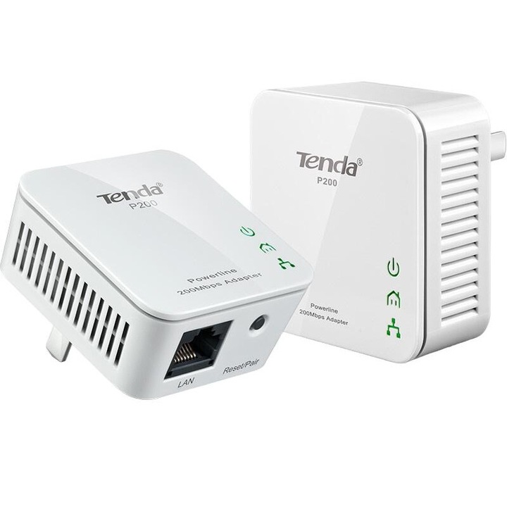 Adapter de retea, Tenda P200 KIT, 200 Mb/s, 1 port LAN, alb