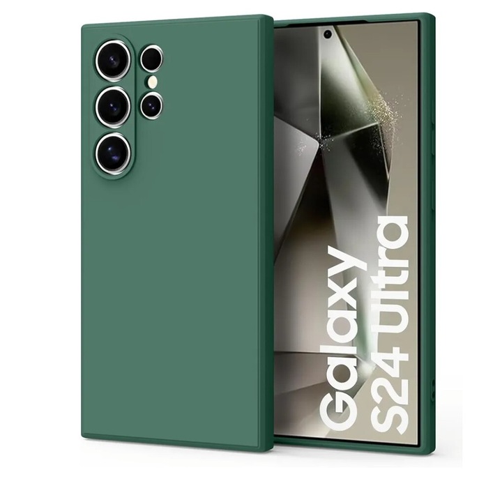 Szilikon borítás mikroszálas belsővel Samsung Galaxy S24 Ultra Emerald Green készülékhez