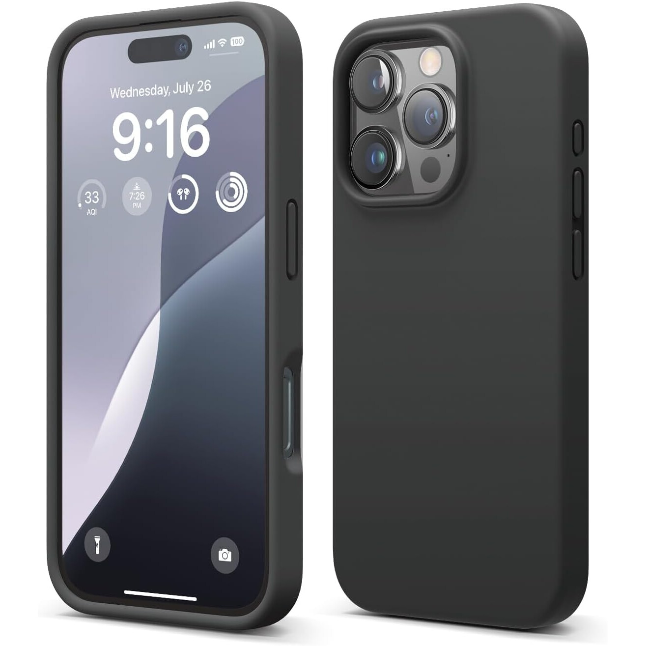 Husa protectie compatibila cu iPhone 16 Pro, ultra slim, silicon Negru, interior din microfibra, PlanetPhone