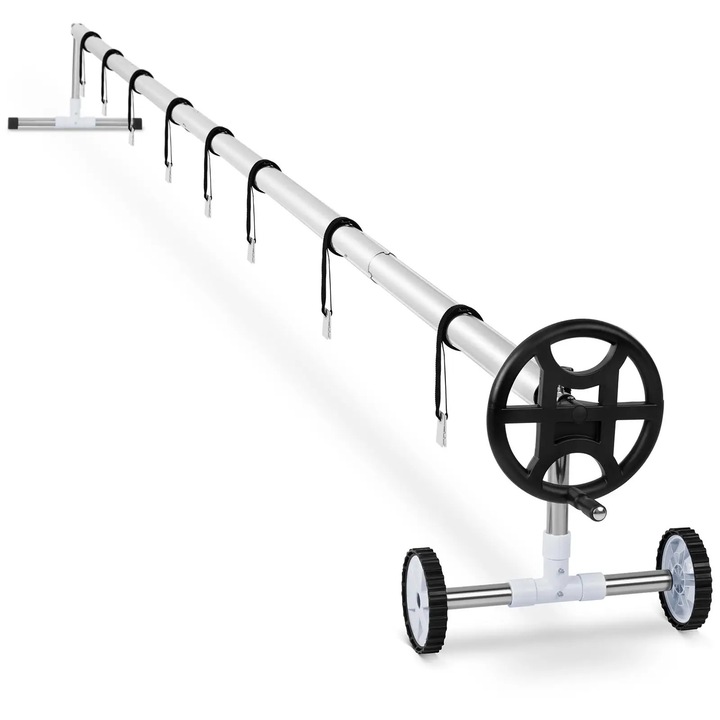 Retractor de piscina, Otel inoxidabil/Aluminiu, 4.2-5.2 m, Argintiu