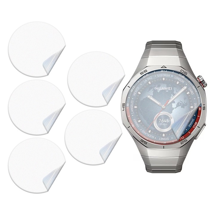 Set 6x Folii de Protectie Matte pentru Huawei Watch GT 5 Pro (42mm), Silicon Hydrogel Regenerabil, Flexible Hydro-Crystal, Instalare Usoara, Optim Full Protection, Matte
