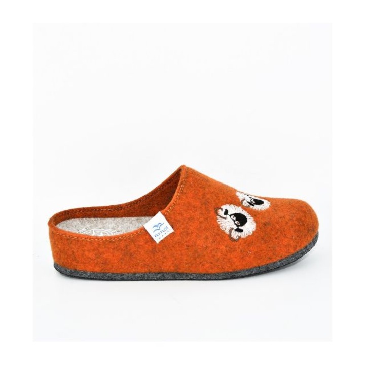 Papuci de casa din fetru, dama, Fly Flot, 0183, Portocaliu, 40