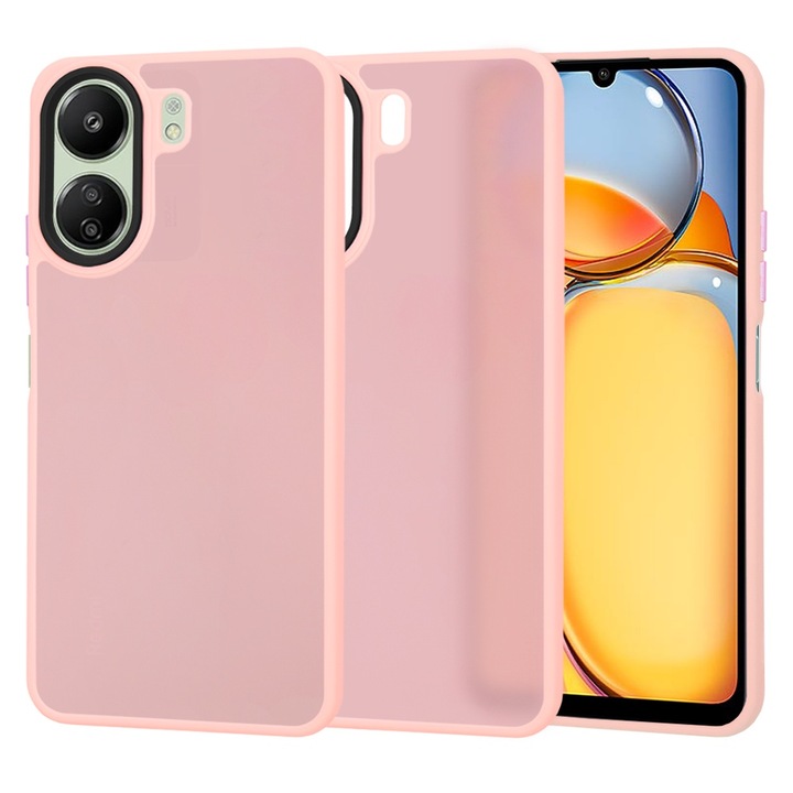 Кейс за Xiaomi Redmi 13C 4G, HaloFrost Series, I86, Поликарбонат, Розов
