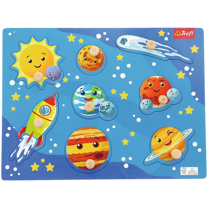 Trefl - Cosmos fa puzzle, 8 darab