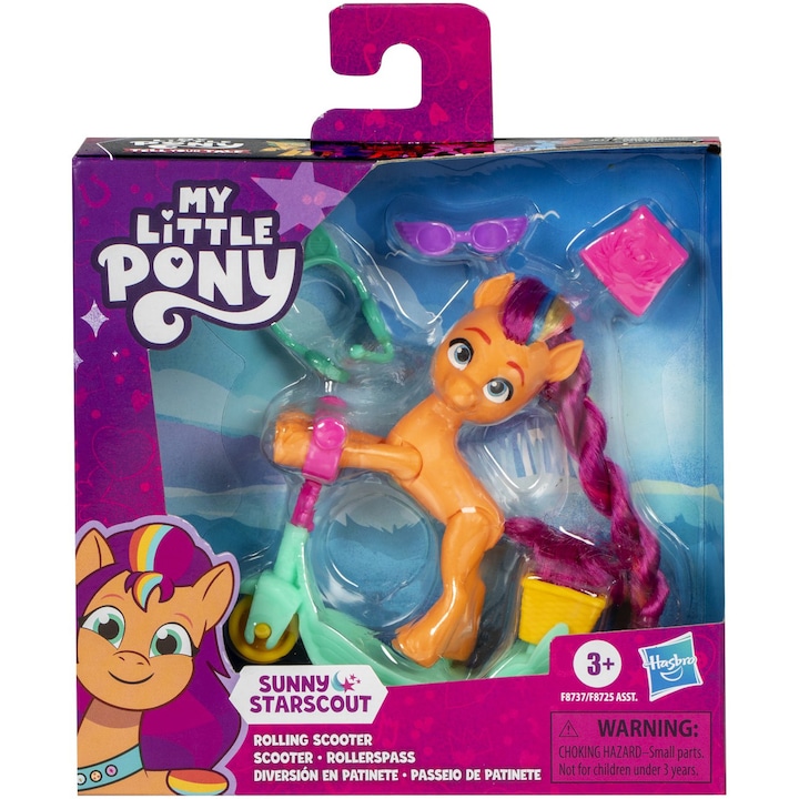 Figurina My Little Pony - Sunny Starscout pe scooter, cui 4 accesorii