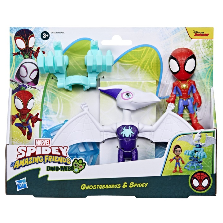Комплект за игра Spidey and his Amazing Friends - Dino Webs, Ghostasaurus и Spidey