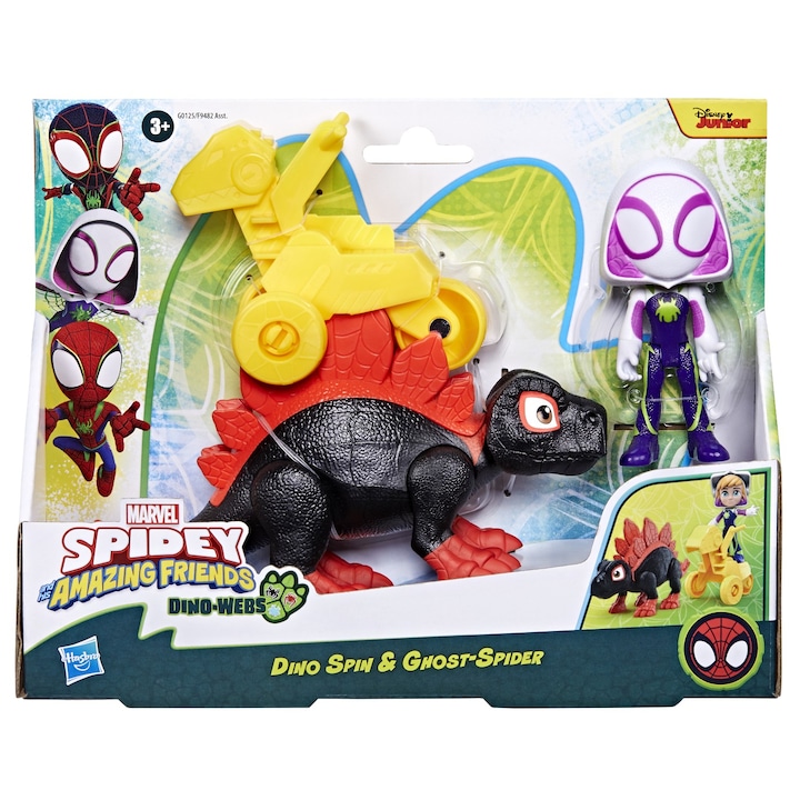 Игрален комплект Spidey and his Amazing Friends - Dino Webs, Dino Spin и Ghost Spider