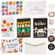 Happy Birthday Cards, Pack of 6 Cute Balloon Assorted Greeting Card with Envelopes and Stickers,10x15cm