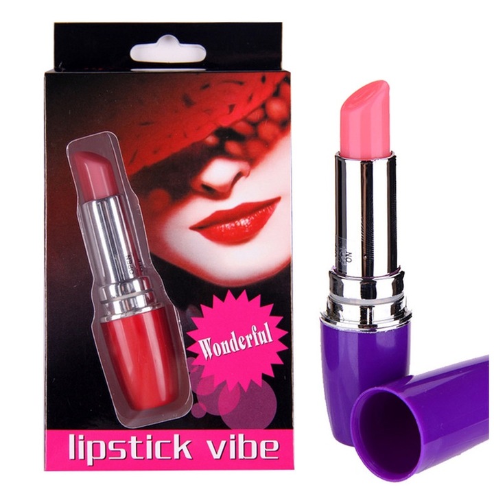 Mini vibrator in forma de ruj, ABS, 9.5x2.3cm, roz