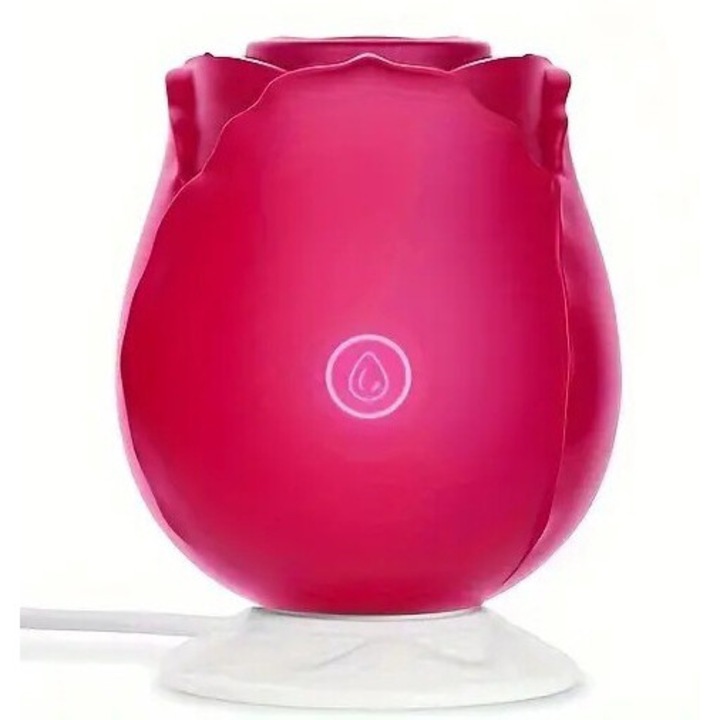 Piros vibrátor, 6,6x5,8 cm, szilikonból és ABS-ből, női