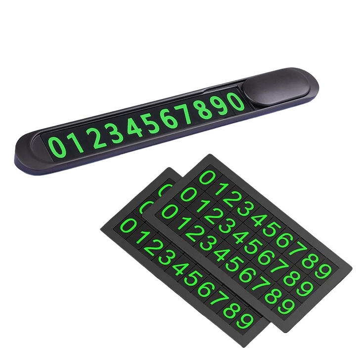 Autós telefonszámtartó, Ideiglenes parkolási telefonszám költöztető rendszámtábla, alumínium ötvözet, mágneses szám, elrejthető, magas hőálló, fekete