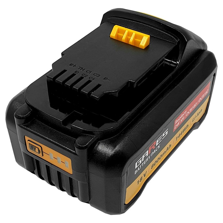 Baterie Gares, 18V 8Ah, pentru Dewalt XR DCB180 DCB181 DCB182
