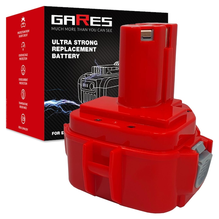 Baterie Gares, 12V 2Ah, pentru Makita Celma 1222 6270D 6271D 1220 1233 1234 1235 6227D 6317D 1050DWA 6213D 6317DWDE 6980FD